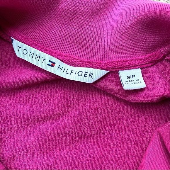 Tommy Hilfiger Spellout Pink full Zip Sweatshirt Size S - Picture 3 of 11
